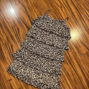 Justice Leopard Print Tiered Dress with sparkles